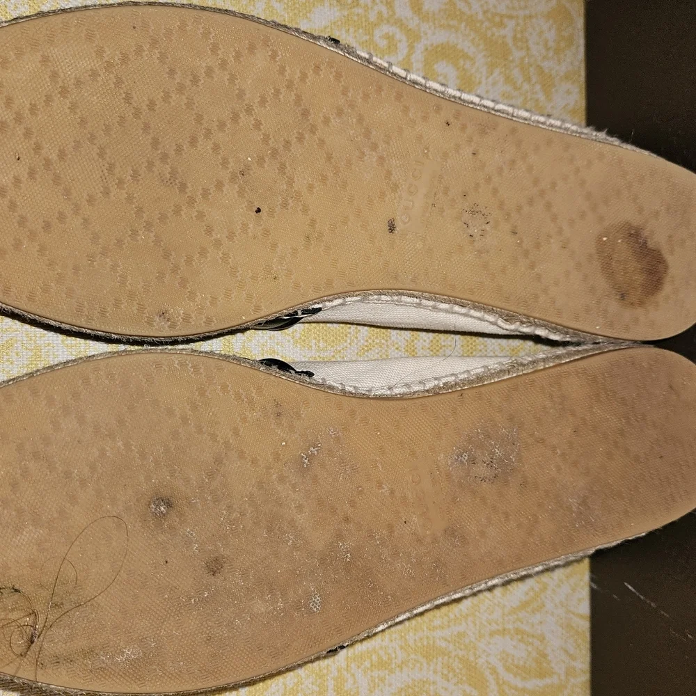 Authentic Gucci Black and Cream Women's Espadrilles - Picture 8 of 10